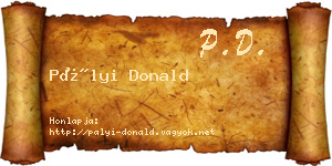 Pályi Donald névjegykártya